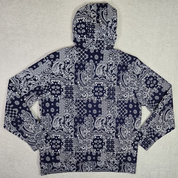RLX Ralph Lauren Hoodie Navy White Bandana Print Trendy Golf 1/2 Zip Mens XL - Picture 5 of 6